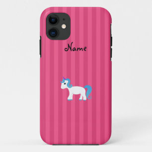 Capa Para iPhone 11 Nome personalizado cabelo azul monocromático listr
