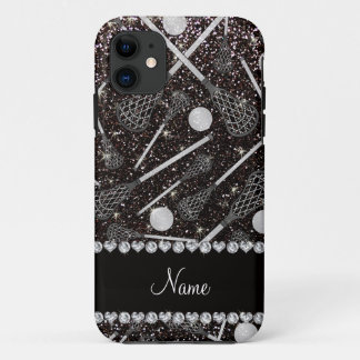 Capa Para iPhone 11 Nome personalizado colas pretas de lacrosse com br