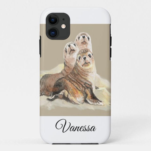 Capa Para iPhone 11 Nome Personalizado da Família Animal Cuja Coca-Col (Verso)