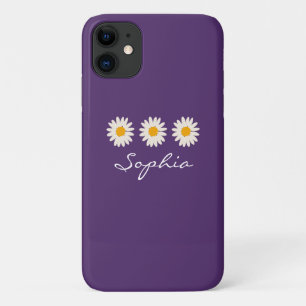 Capa Para iPhone 11 Nome personalizado Daisy Flower