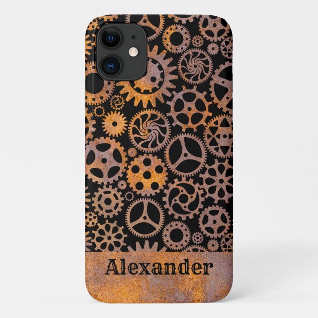 Capa Para iPhone 11 Nome Personalizado das Ursinhas Rusty Steampunk (Verso)