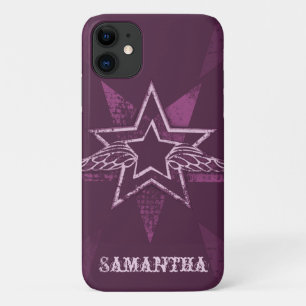 Capa Para iPhone 11 Nome personalizado de asas do Angel Star