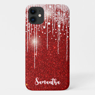 Capa Para iPhone 11 Nome Personalizado de Floco de Neve de Dissipação 