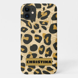Capa Para iPhone 11 Nome Personalizado de Impressão Animal Jaguar