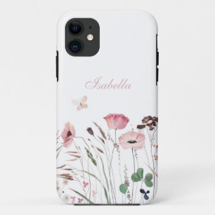 Capa Para iPhone 11 Nome Personalizado de Sombra de Cor do Rosa de Águ