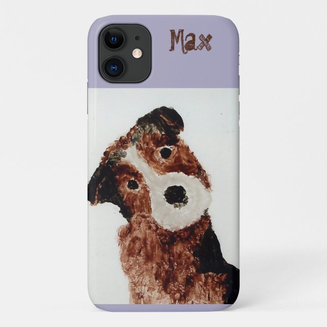 Capa Para iPhone 11 Nome Personalizado de Terrier Cachorro (Verso)