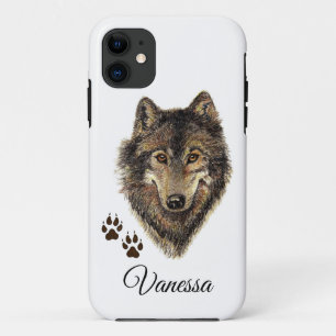 Capa Para iPhone 11 Nome Personalizado de Wolf & Rastreamento de Aquar