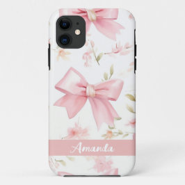 Capa Para iPhone 11 Nome Personalizado do Arco Rosa