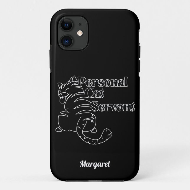 Capa Para iPhone 11 Nome Personalizado do Gato Pessoal (Verso)
