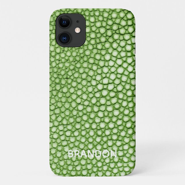 Capa Para iPhone 11 Nome Personalizado do Impressão da Pele do Verde l (Verso)