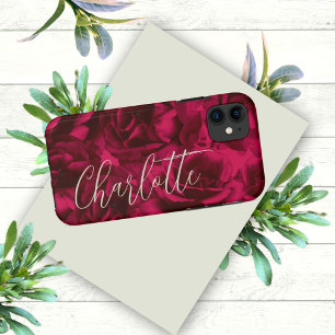 Capa Para iPhone 11 Nome Personalizado do Moody rosa Escuro