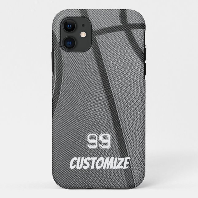 Capa Para iPhone 11 Nome Personalizado E Basquete De Número (Verso)