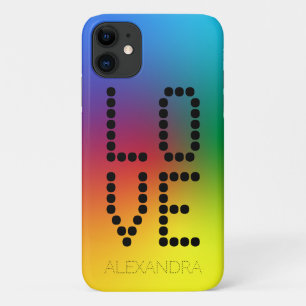 Capa Para iPhone 11 Nome Personalizado e Fonte de Tendência de Amor, A