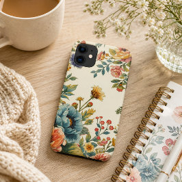Capa Para iPhone 11 Nome personalizado floral feminino vintage