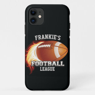 Capa Para iPhone 11 NOME Personalizado Futebol Americano Chama Esporte