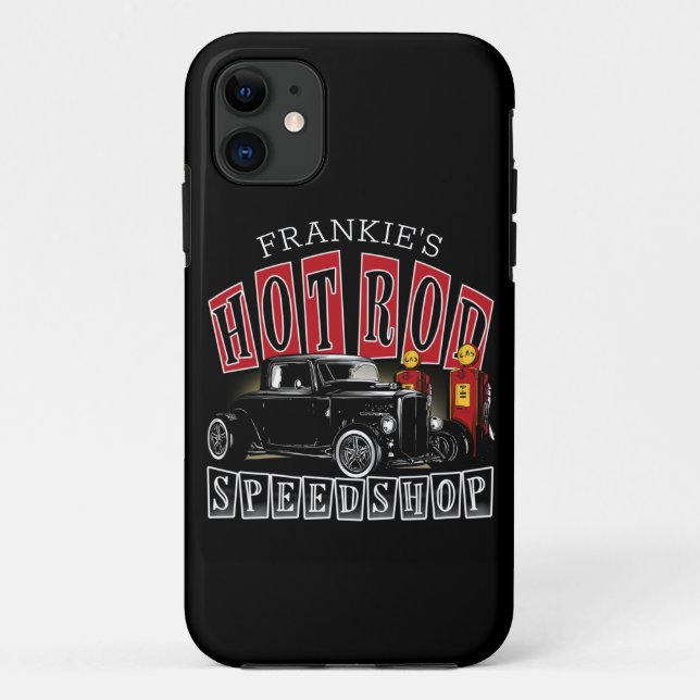 Capa Para iPhone 11 Nome Personalizado Garagem de Estação de Gás Compr (Verso)