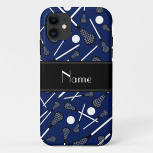 Capa Para iPhone 11 Nome personalizado lacrosse marinho azul