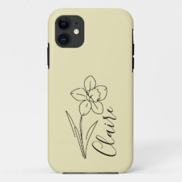 Capa Para iPhone 11 Nome personalizado March daffodil Birth Flower