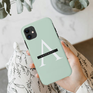 Capa Para iPhone 11 Nome Personalizado Mint Pastel Minimalista
