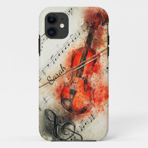 Capa Para iPhone 11 Nome Personalizado Musical do Músico Violino