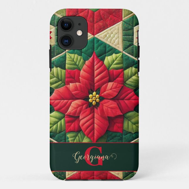 Capa Para iPhone 11 Nome Personalizado Patologia Festiva Floral Poinse (Verso)