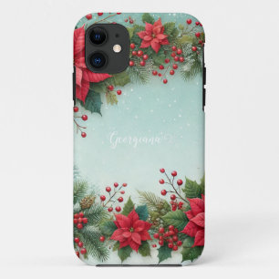 Capa Para iPhone 11 Nome Personalizado Prefácio de Molas Florais de Ág