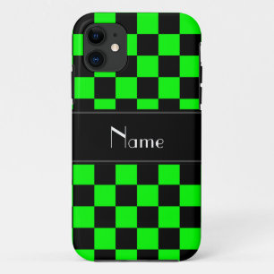 Capa Para iPhone 11 Nomes personalizados, pretos e verdes neon
