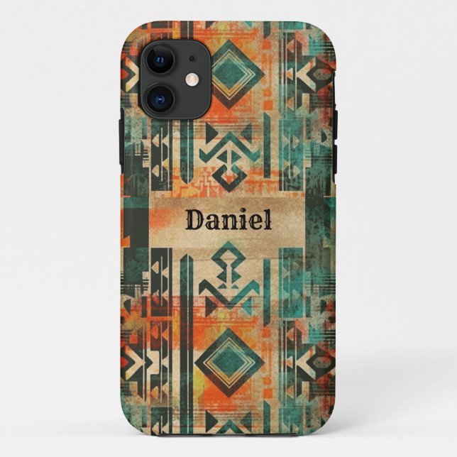 Capa Para iPhone 11 Noroeste Americano Nativo, Asteca Personalizado (Verso)
