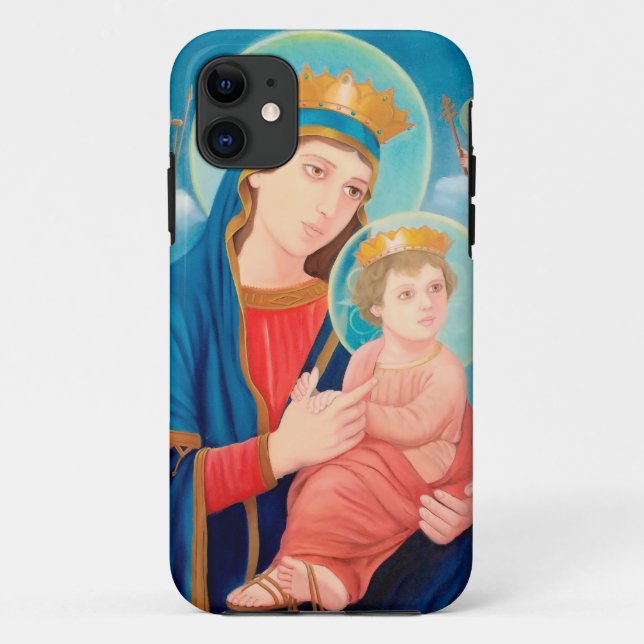 Capa Para iPhone 11 Nossa Senhora Perpétua Ajuda Católica (Verso)
