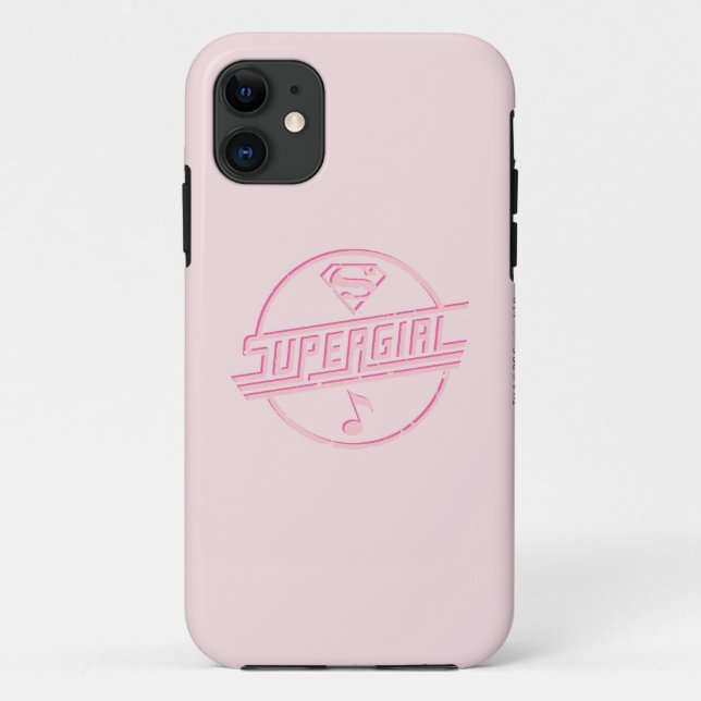 Capa Para iPhone 11 Nota sobre Música Rosa Supergirl (Verso)