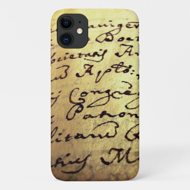 Capa Para iPhone 11 Notas Antigas Tinteadas em Vellum (Verso)