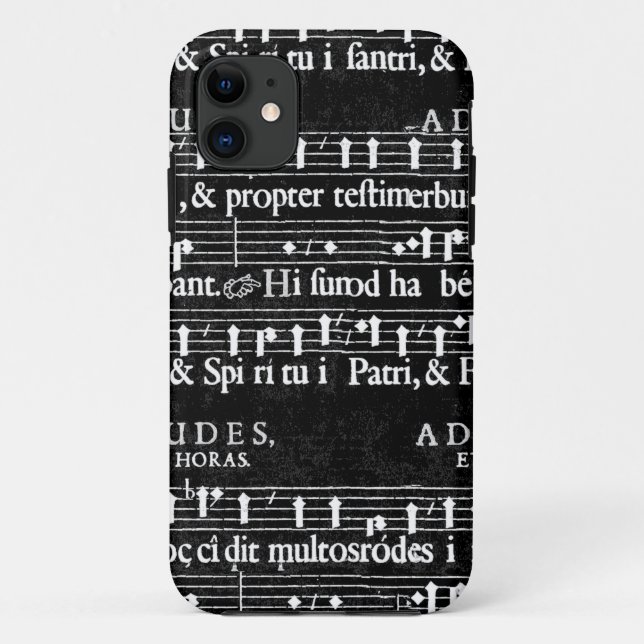 Capa Para iPhone 11 notas de música grunge (Verso)