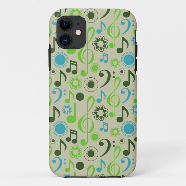 Capa Para iPhone 11 Notas e Clefs de Música (Verso)