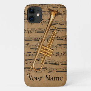 Capa Para iPhone 11 Notas Musicais Personalizadas de Trompete