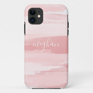 Capa Para iPhone 11 Noteboo de Script de Monograma, Cor de Água, Cor R