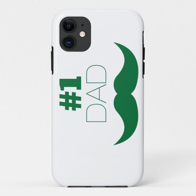Capa Para iPhone 11 Número 1 - bigode verde Pai - Número um (Verso)