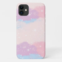 Nuvem de Pastel Suave com Multicolores de Aquarela