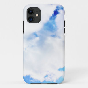 Capa Para iPhone 11 Nuvens Brancas Puffy e Céu Azul
