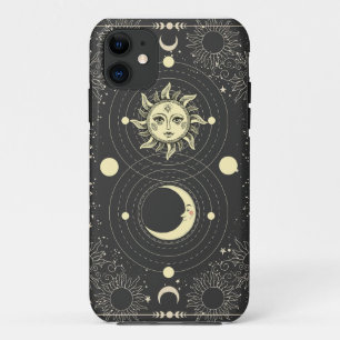 Capa Para iPhone 11 Nuvens de Lua-Sol Tarot, Estéticas Escuras