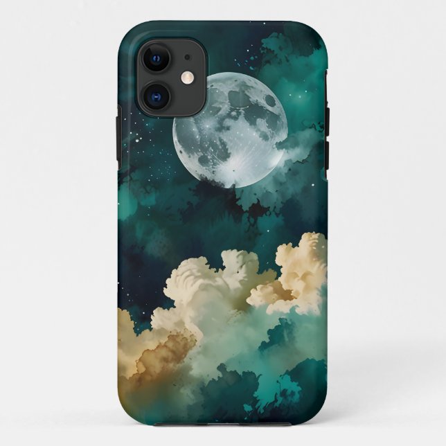 Capa Para iPhone 11 Nuvens sob a lua (Verso)