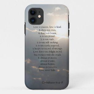 Capa Para iPhone 11 O amor é paciente, Corinthians verse, iPhone das