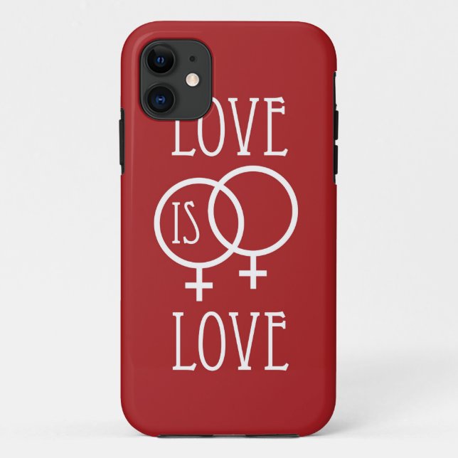 Capa Para iPhone 11 O amor é vermelho (fêmea) do amor (Verso)