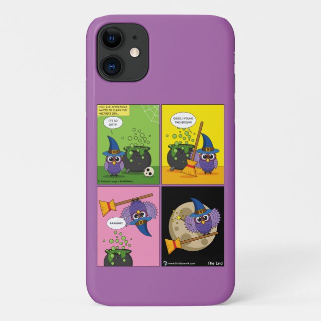 Capa Para iPhone 11 O Assistente de Aprendizado - Limpando cômico (Verso)