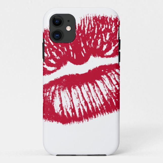 Capa Para iPhone 11 O Beijo, Lábios Vermelhos (Verso)