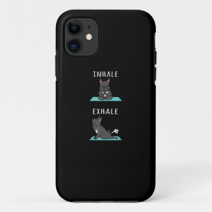 Capa Para iPhone 11 O Bulldog Francês Ioga Inalar Exalar O Dog Engra