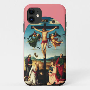 Capa Para iPhone 11 O Cristo Crucificado com a Virgem Maria