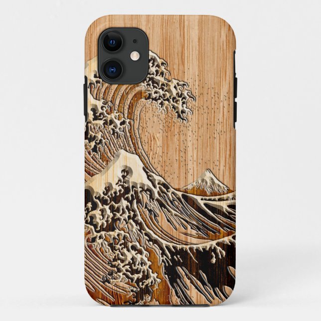 Capa Para iPhone 11 O estilo de bambu do embutimento da grande onda de (Verso)