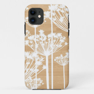 Capa Para iPhone 11 O fundo de madeira floresce o teste padrão floral