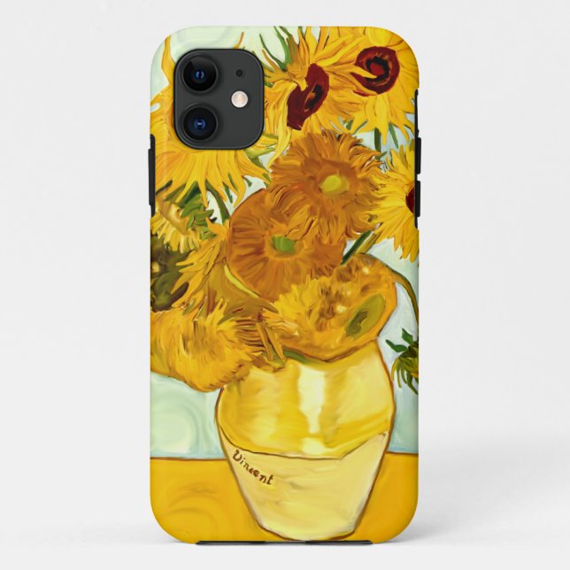 Capa Para iPhone 11 O girassol amarelo de Vincent van Gogh que pinta (Verso)