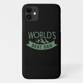 Capa Para iPhone 11 O melhor Pai do mundo, verde e preto